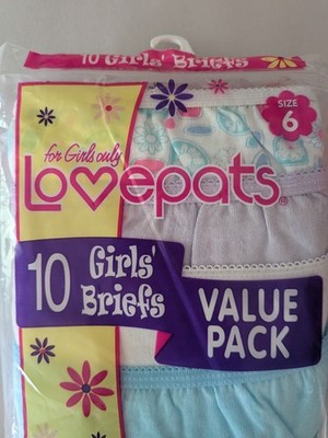 Rare Vtg For Girls Only Lovepats Briefs Panties Underwear Sz 6 1996 10 Pairs NOS