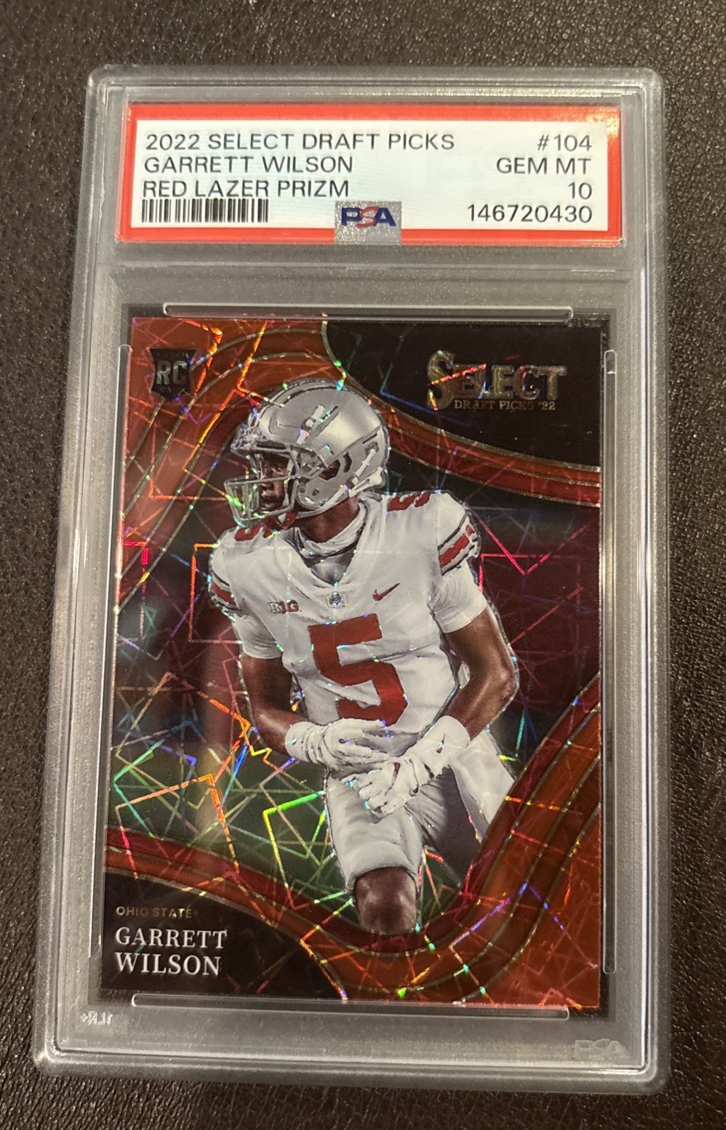 Garrett Wilson Panini Select Draft Picks #104 Red Lazer Prizm