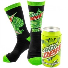 Mountain Dew Green Eagle Crew Socks in a Can Green