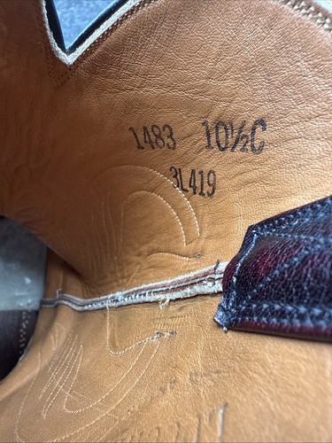 Lucchese Classic Goatskin Leather Womens Cowboy Boots Mahogany Brown Size 10.5 C - Picture 12 of 15