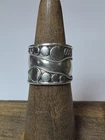 Vintage Modernist .925 Sterling Silver Dots Rope & Ribbon Ring Size 7
