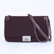 Chanel Matelasse Leather Shoulder Bag Women Purple One Size