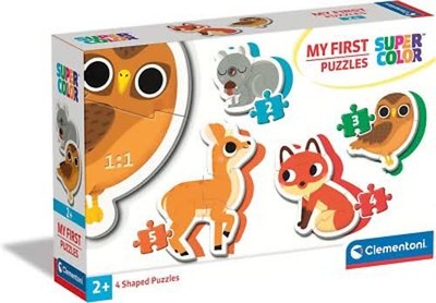 Clementoni 20814 Supercolor Waldtiere   Puzzle 2 + 3 + 4 + 5 Teile ab 2 Jahren