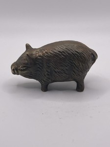 Vintage Solid BRASS PIG Figurine Paperweight 