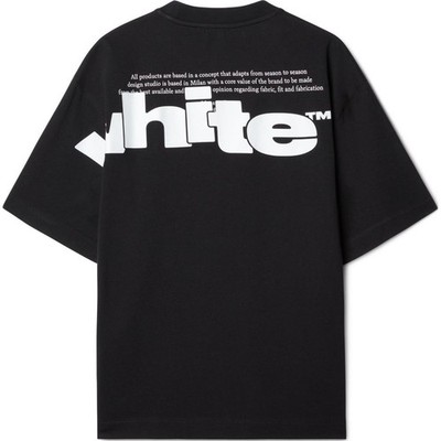 Off-White Logo Print Crew Neck Drop Shoulder Short Sleeve T-Shirt Loose Fit