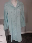 BNWT - M&S MARKS & SPENCER LIGHT GREEN LONG COTTON NIGHTSHIRT UK SIZE 26