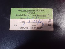 vintage train ticket special steam train excursion souvenir ticket 1981