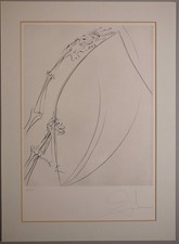 ru1/1  Salvador Dali  Radierung 1974  Hamingway „der alte Mann und das Meer"