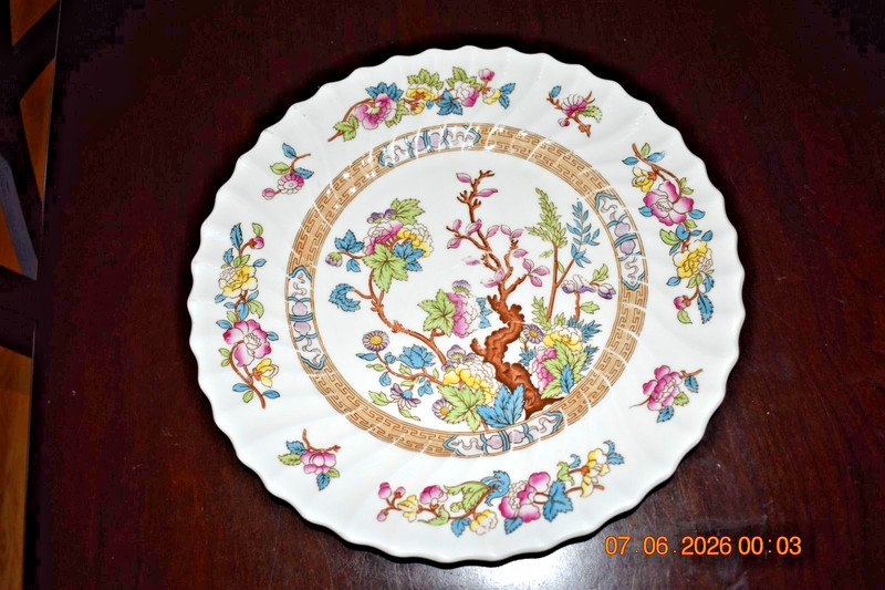 Royal Doulton Dinner Plate Floral Center & Border Scalloped Edge #H6 818