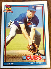 1991 Topps Baseball Trading Card Chicago Cubs Greg Smith #560