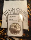 2003 $1 American Silver Eagle NGC MS69 Brown Label E10-160