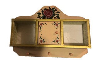 Shabby Chic Peach Shelf with Hooks