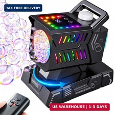 SHCKE Bubble Machine with Remote Control, Auto Rotation  11 RGB Lights  Rechar