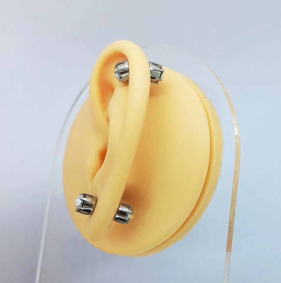 Barra de pezón magnética perlas sin perforación joyería de pecho | Barra magnética SilverBuds Foto 4 de 4