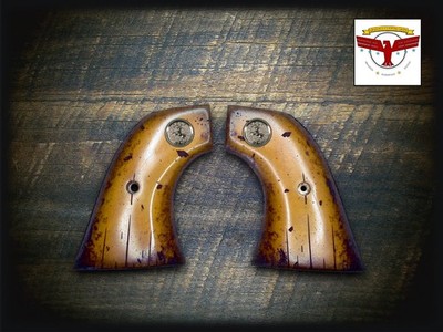 TAURUS DEPUTY SAA MAGNA-TUSK  GRIPS ~ 2P AGED DISTRESSED IVORY