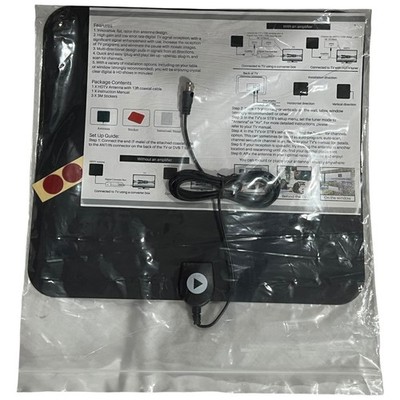 EZ Digital Indoor Flat HDTV Antenna Black Paper Thin 1080p 4K TV Signal Receiver