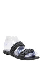 Jenni Kayne Womens Leather Ruched Slip On Flats Shoes Black Size 6