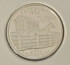 2001 S Kentucky State 90% SILVER Quarter Proof Gem Deep Cameo US Coin