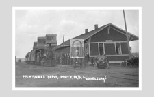 Railroad Train Station Depot Mott North Dakota ND - Reprint