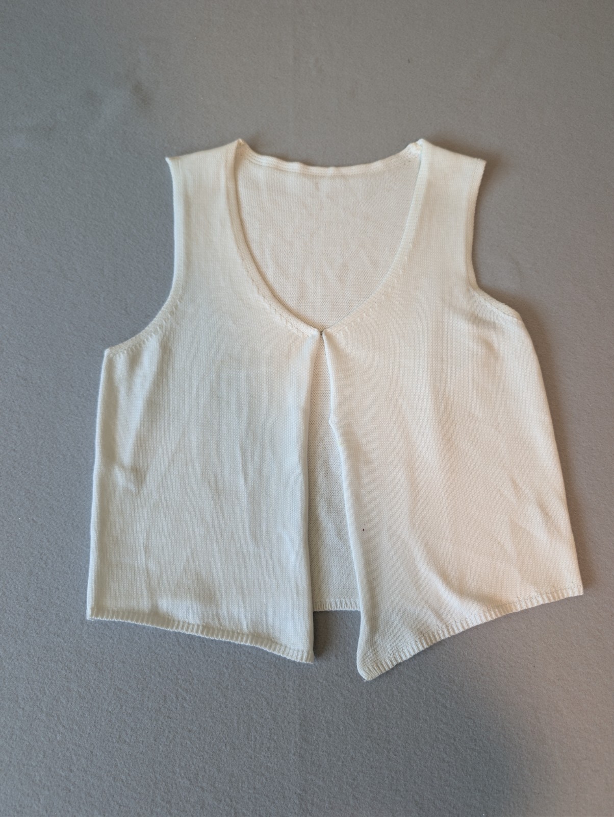 White Sweater Crop Top Vest Open Front Festival Boho Beach Core Hamptons Coastal image 5