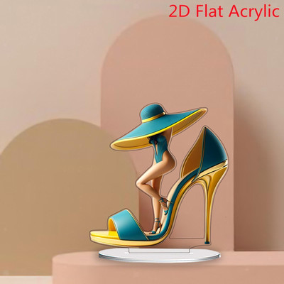 2D High Heels Beauty Decoration Cartoon Beautiful Woman Sign Friend Gift  UK