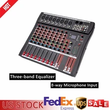 Pro 8 Channel Bluetooth Studio Audio Mixer Live Sound Mixing Console with USB