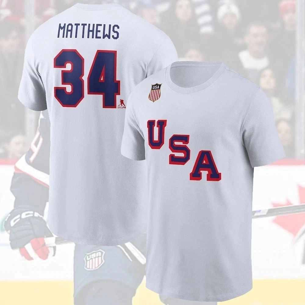 Auston #34 Matthews US Team 2026 Name & Number Player Gifts For Fans