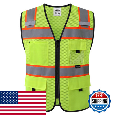 Jksafety Safety Vest For Men Women Hi Vis Relfective Vest Pockets High
