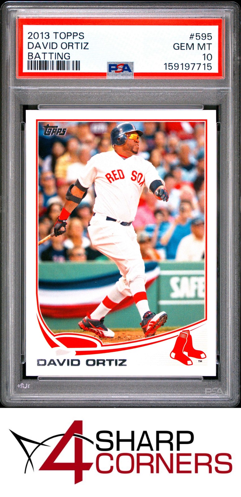 2013 TOPPS #595 DAVID ORTIZ RED SOX HOF BATTING PSA 10 view 1