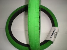 PAIR 20" x 2.40 BMX GREEN TIRES 20X240 CUBSALA BICYCLE BIKE  TUBES NOT INCLUDED