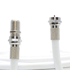 5M White Coax Cable For Virgin Media Sky TV Broadband Extension and Tivo &