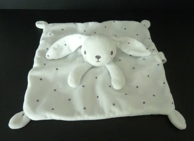 17. Doudou plat SIMBA TOYS LAPIN BLANC GRIS étoile attache tétine 100 % NEUF - Photo 1/3