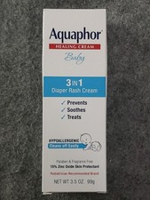 Aquaphor Baby Healing Cream 3 In 1 Diaper Rash Relief 3.5 Ounce