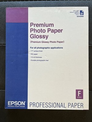 Epson Premium Photo Paper Glossy (17 x 22'', 25 Sheets), New NOS
