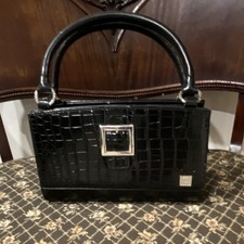 Miche Black Croc Embossed Satchel Bag Double ...