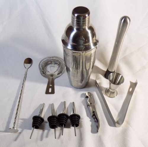 Cocktail Shaker Set Bartender Kit 12 Piece Bar Tools with Stylish Display Rack - Picture 9 of 11
