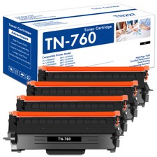 4x Toner Replacement for Brother TN760 MFC-L2750DW L2710DW DCP-L2550DW Printer