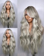 Long Wavy Highlight Lace Frontal Wig 100 Human Hair Wig for Women Party Daily