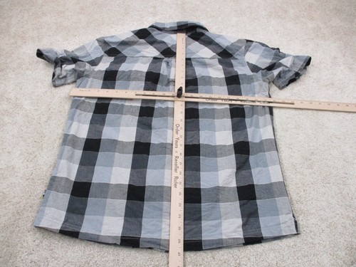 Smartwool Shirt Adult Medium Blue Gray Wool Short Sleeve Casual Button Up Mens - Picture 8 of 10