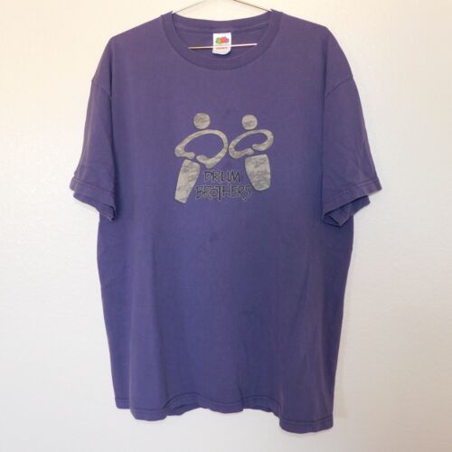 Tee-shirt vintage Drum Brothers adulte XL groupe de musique concert artiste violet décontracté - Photo 1/8