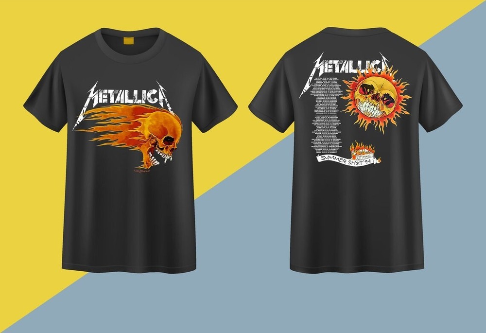 Vintage 1994 Metallica Summer Pushead Tour Dates Shirt, Metallica T-shirt