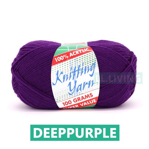 Knitting Yarn 8 Ply Soft Crochet Craft Balls 100g Acrylic Solid Multi Colours Au - Picture 25 of 82