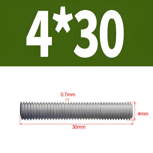 M2 M2.5 M3 M4 A2 STAINLESS STEEL THREADED ROD FULL THREAD STUDDING BAR - Picture 42 of 62