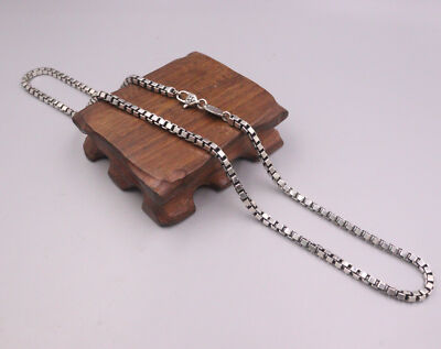 Echt 925 Sterling Silber Kette Vintage Box Glied 4 mm Breite 24 Zoll Länge Halskette
