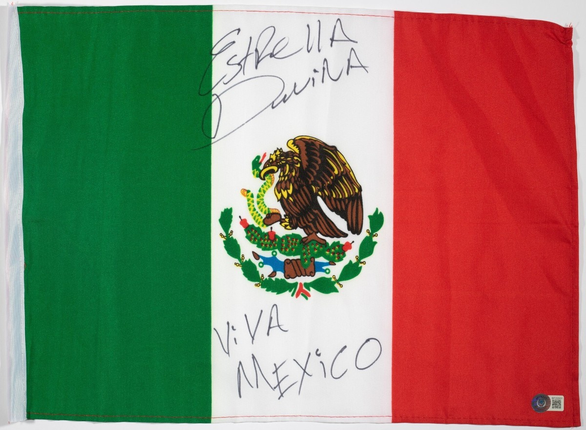 Estrella Divina Signed 12x18 Mexican Flag BAS COA Lucha Libre AAA Exotico  Mexico | eBay
