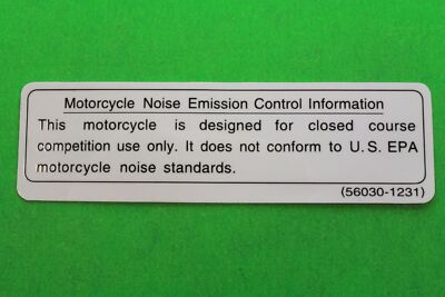 Kawasaki LABEL,NOISE EMISSION 56030-1231 OEM NEW | eBay