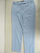 NWOT Talbots High-waist Straight Cotton blend Blue Textured Pants 8
