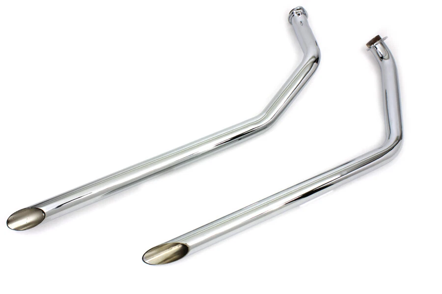 Juego de tubos de arrastre de escape MCM corte cortado cromado para Harley Davidson Foto 2 de 4