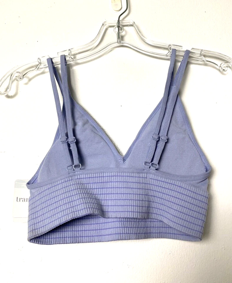 3 Tranquil & True Bra Women's Bralette Sport Bra Blue Size M Wire Free Strip - Image 4 of 4