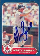 Marty Barrett autographed Baseball Card (Boston Red Sox) 1986 Fleer #340